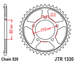 JT SPROCKETS ЗАДЕН ПИНЬОН МЕТАЛЕН 45 ЗЪБА- 520- TRANSAL 750 - Image 2