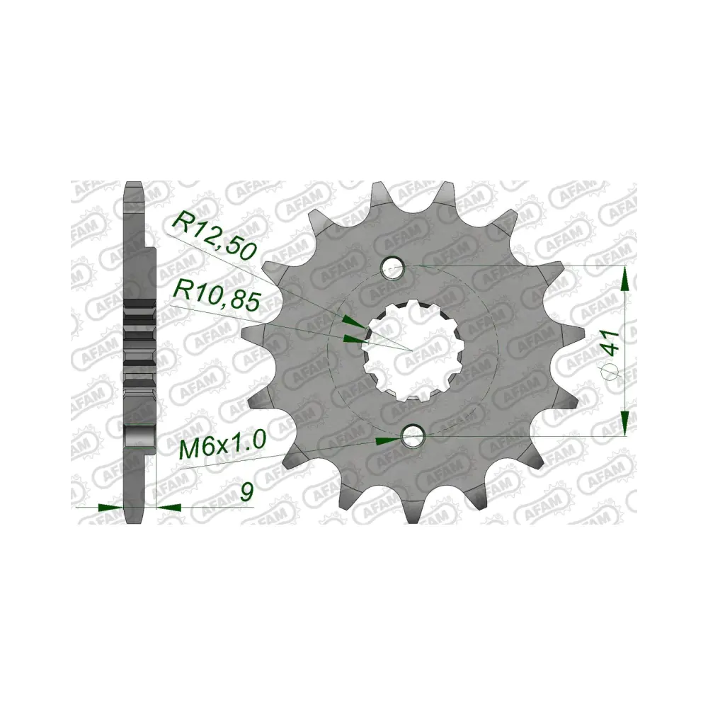 656319-afam-front-sprocket-20510-15-2.webp Преден зъбак 15 Зъба/ 520 Honda XR650L 93-23, TRX400X 09-15, TRX400EX 05-08, XR600R 91-00 - Image 1