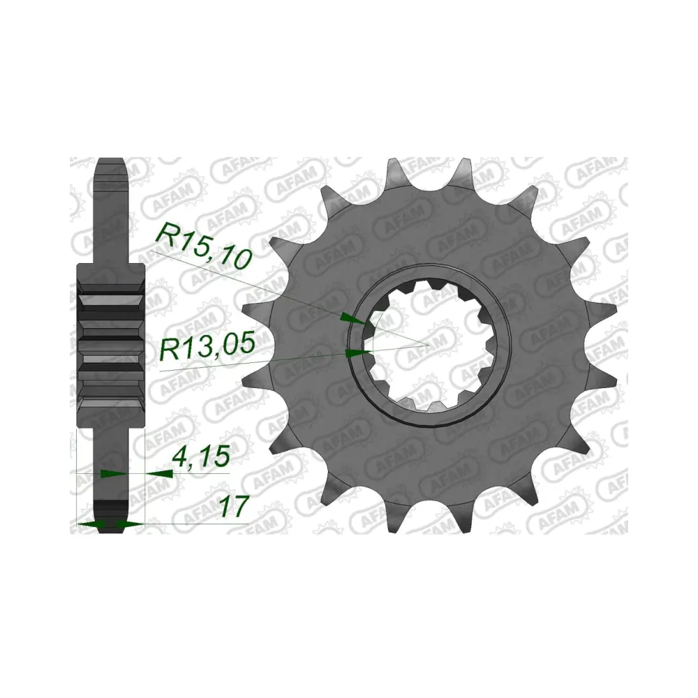 656326-afam-front-sprocket-20603-16-2.webp Преден зъбак 16 Зъба/ 530 Honda CB1000R 09-16, CBR1000RR 04-16, VF/VFR750, VTR1000R750, VTR1000 - Image 1