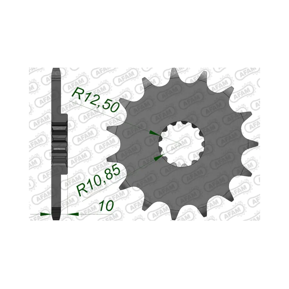 656353-afam-front-sprocket-21510-15-2.webp Преден зъбак 15 Зъба/ 520 Yamaha MT03 06-13, XT660R/X Supermoto 04-16, XT660Z 08-16; Aprilia 650 ie Pegaso - Image 1