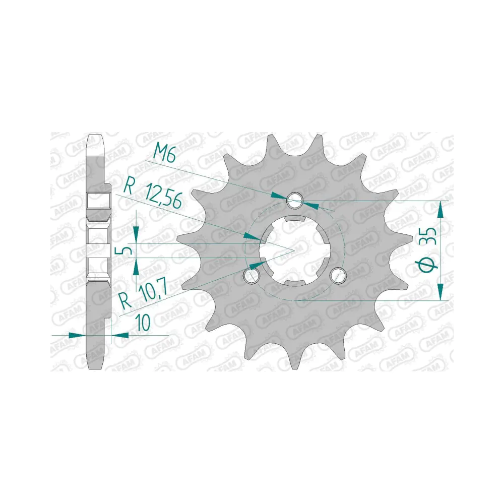 656402-afam-front-sprocket-22602-15-2.webp Преден зъбак 15 Зъба/ 525 Suzuki DR650SE 96-25, XF650 Freewind 97-02 - Image 1