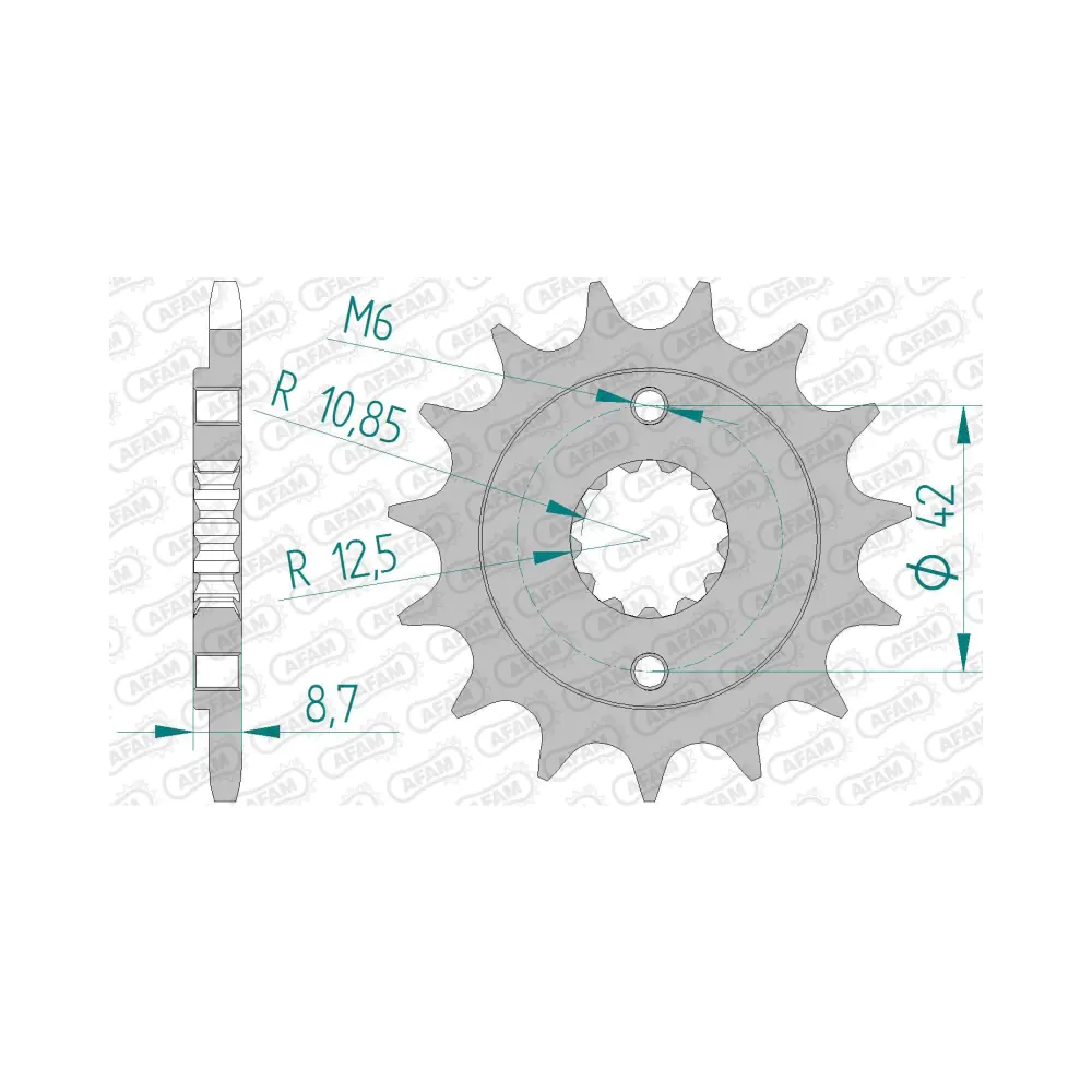 656411-afam-front-sprocket-24501-17-2.webp Преден зъбак 17 Зъба/ 520 Kawasaki EN500 94-09, ER5 97-07, GPZ500S 87-04, KLE/KLR500, ZR400/550 Zephyr - Image 1