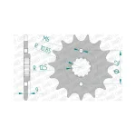 Преден зъбак 14 Зъба/ 520 Kawasaki Z300 15-18, Z400 20-21, Versys-X 300 17-23, Ninja 250/300/400
