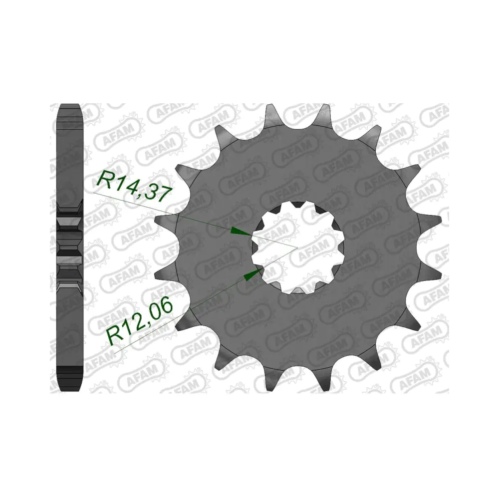 656420-afam-front-sprocket-24601-18-2.webp Преден зъбак 18 Зъба/ 530 Kawasaki ZZR1400 06-20,ZZR1200 02-05, ZZR1100 93-01, ZR1100 92-02 - Image 1