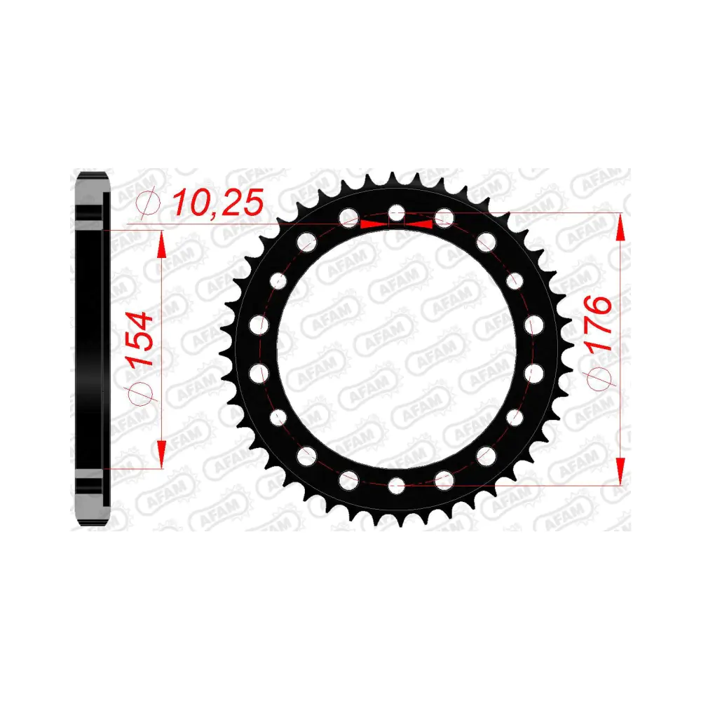 656536-afam-rear-steel-sprocket-10801-44-2.webp Заден Стоманен Зъбак 44 Зъба/ 530 Honda CB1000R/RA 09-16 - Image 1
