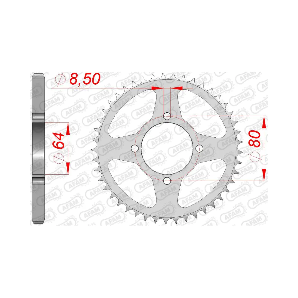 656537-afam-rear-steel-sprocket-12200-39-2.webp Заден Стоманен Зъбак 39 Зъба/ 428 Yamaha YBR125 Custom 08-16, T135S/SE Crypton X 06-08 - Image 1