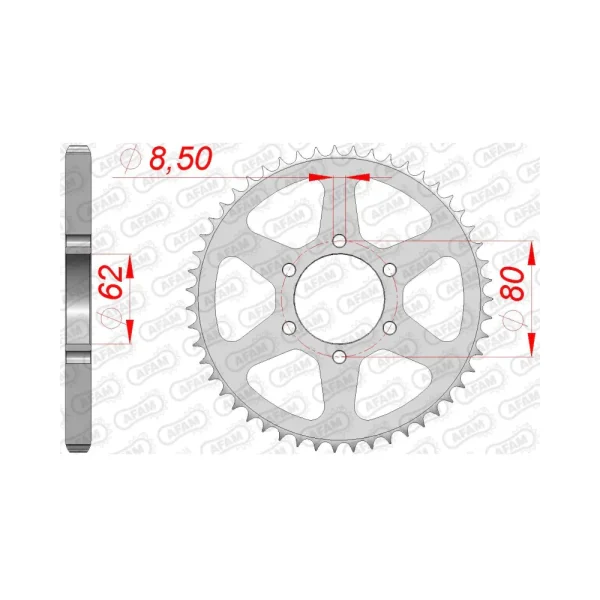 Заден Стоманен Зъбак 52 Зъба/ 428 Yamaha TW125 99-06, XT350 85-98