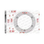 Заден Стоманен Зъбак 44 Зъба/ 520 Yamaha SR400 14-16, SR500 91-00, TT600 93-02