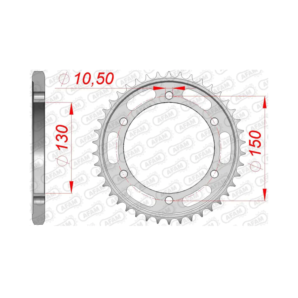 656557-afam-rear-steel-sprocket-12606-46-2.webp Заден Стоманен Зъбак 46 Зъба/ 525 Yamaha FZ8N/NA 10-16, FZ8S/SA Fazer 10-16, TDM900 02-14 - Image 1