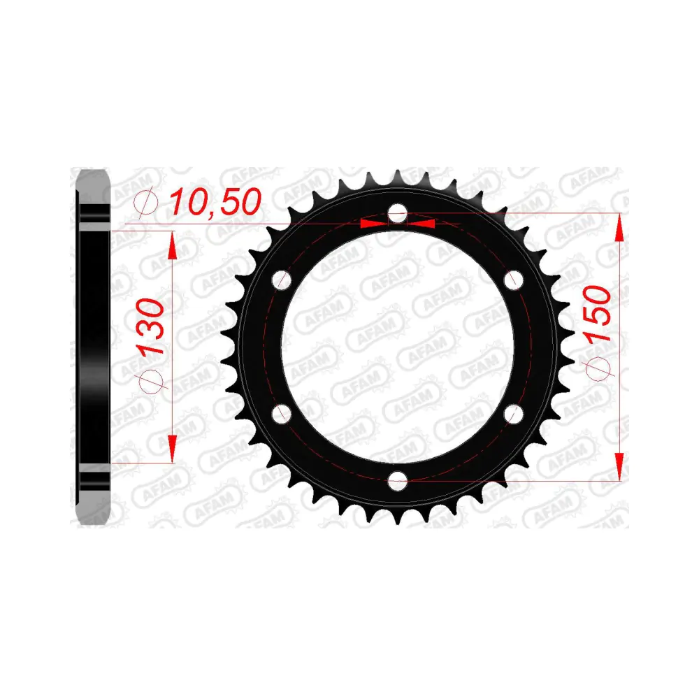 656559-afam-rear-steel-sprocket-12801-40-2.webp Заден Стоманен Зъбак 40 Зъба/ 530 Yamaha FJ1200 86-95, XJR1300 98-03, YZF750SP 93-99 - Image 1