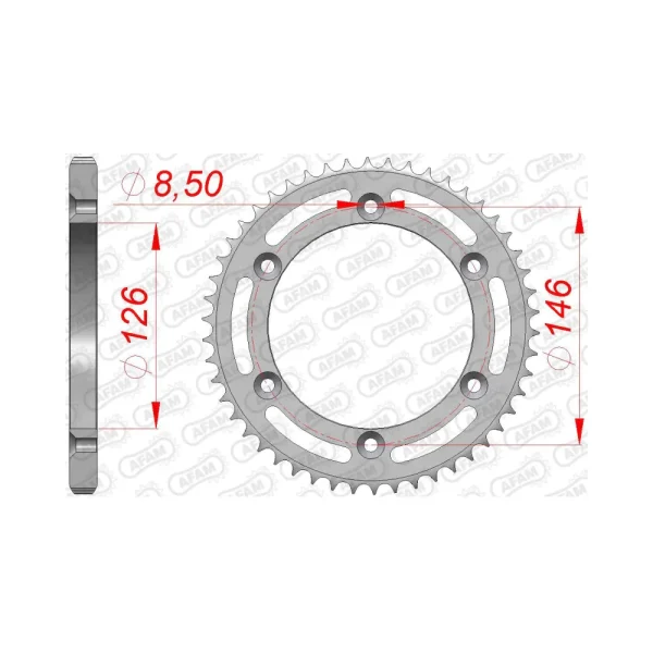 Заден Стоманен Зъбак 50 Зъба/ 428 Suzuki DR125SM 08-13, TS125R 90-96