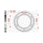Заден Стоманен Зъбак 39 Зъба/ 525 Kawasaki W650 99-06, ZR750 99-04, ZR750S 91-05