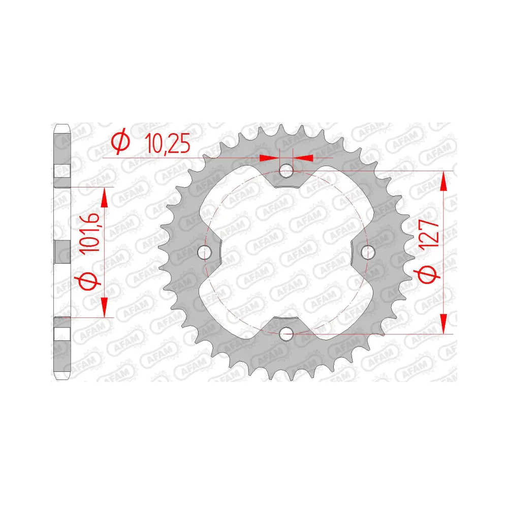 656643-afam-rear-steel-sprocket-98500-38-2.webp Заден Стоманен Зъбак 38 Зъба/ 520 Polaris 450/525 S Outlaw 08-10, 500 TLD Predator 03-07 - Image 1