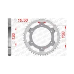 Заден Стоманен Зъбак 48 Зъба/ 525 Honda XL600V Transalp 87-13, XRV650 Africa Twin 88-89