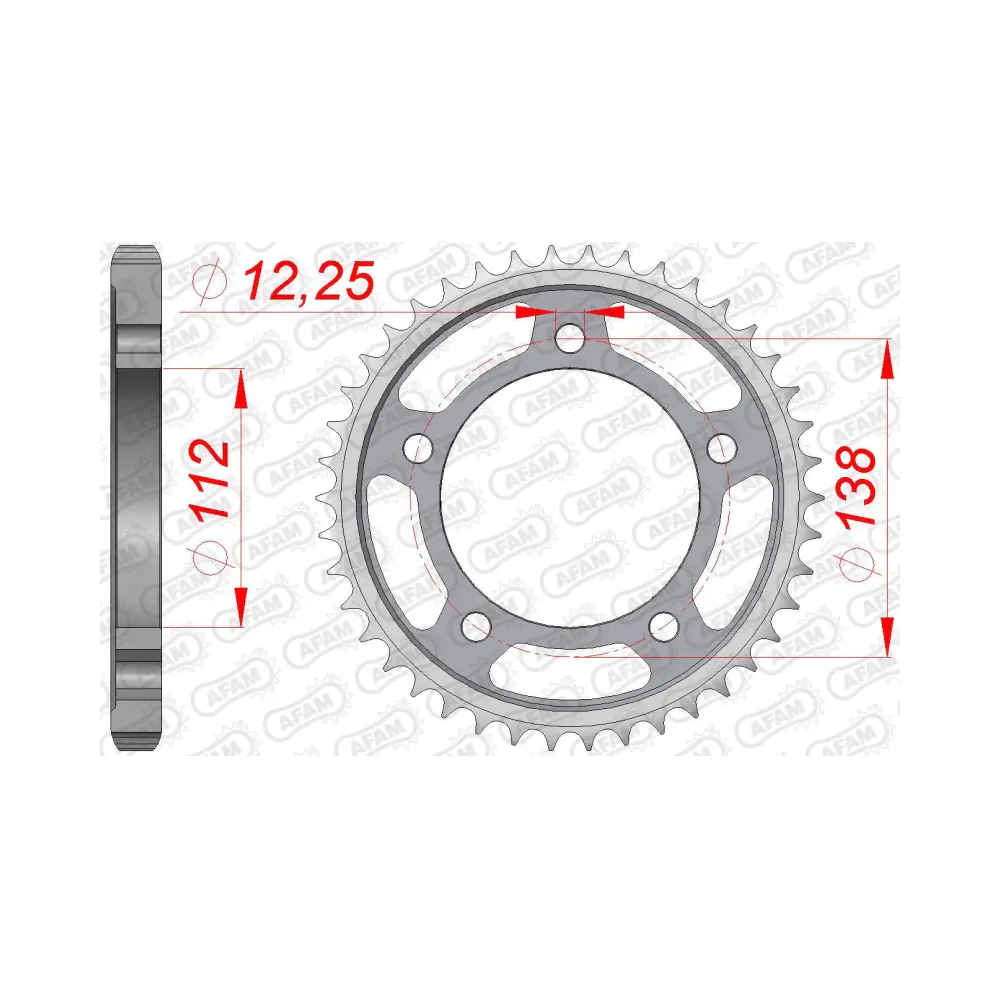 656738-afam-rear-steel-sprocket-10508-39-2.webp Заден Стоманен Зъбак 39 Зъба/ 530 Honda CB1100 13-19, CB1300N/S 05-09, CBF1000F 10-15 - Image 1