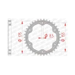 Заден Стоманен Зъбак 38 Зъба/ 525 KTM 1290 Super Duke R 14-23, 1290 Super Duke GT 16-24, 1390 Super Duke R 24-25