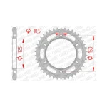 Заден Стоманен Зъбак 42 Зъба/ 525 KTM 1290 Super Adventure S 17-24, 1090 Adventure R 17-19, 990 Adventure 06-12