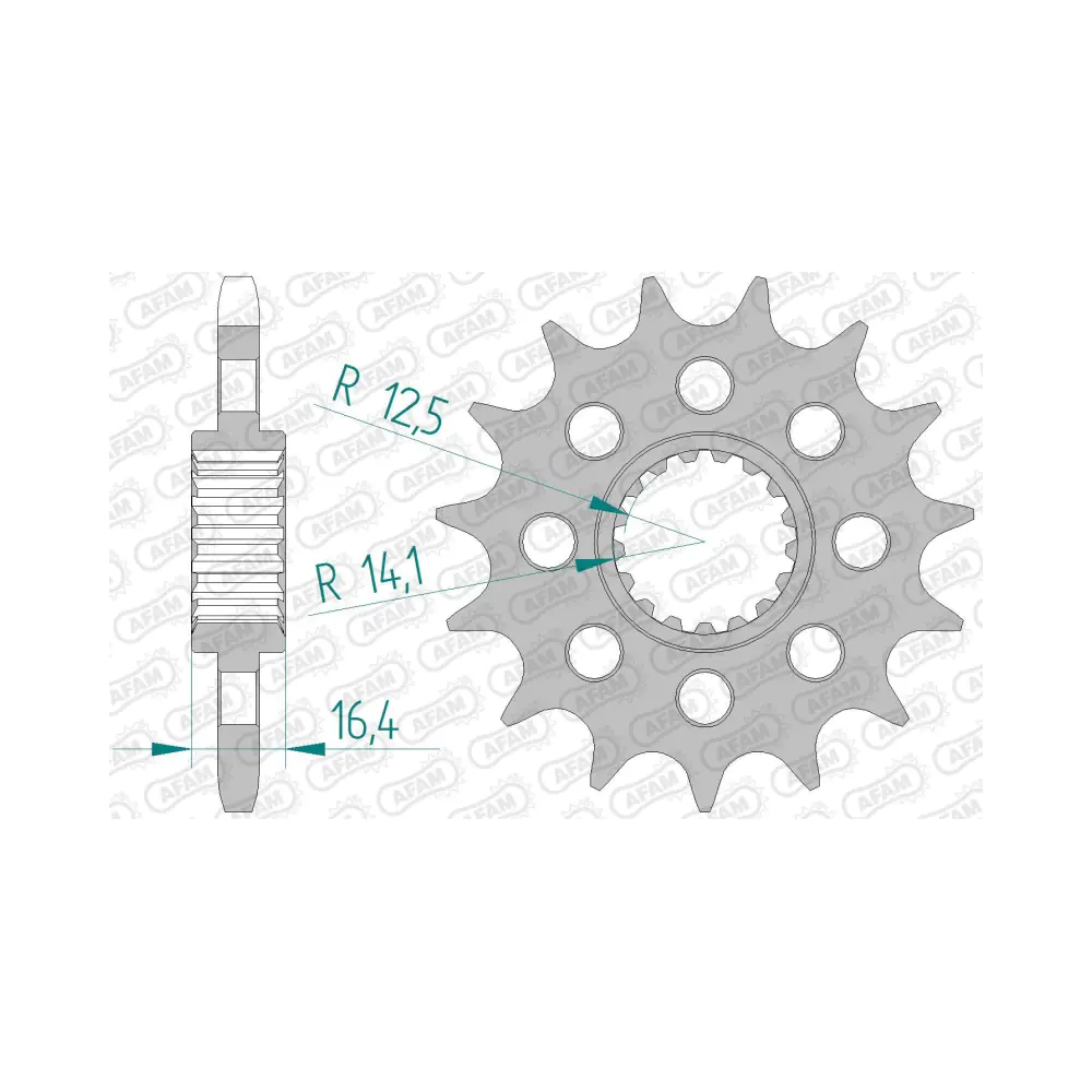 657008-afam-front-sprocket-61800-16-2.webp Преден зъбак 16 Зъба/ 525 KTM 1290 Super Duke 16-24, 950 Adventure/Supermoto, SM990R 08-12, RC8R 09-15 - Image 1