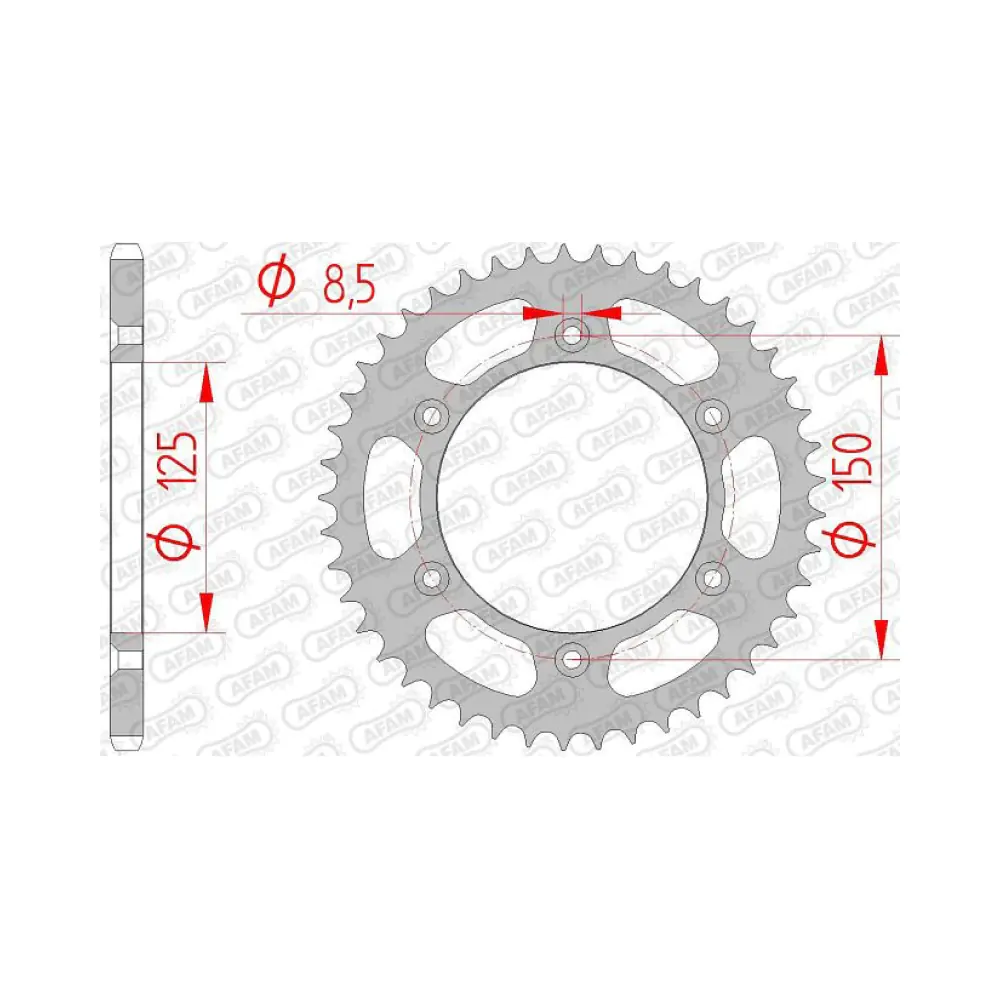 657015-afam-rear-steel-sprocket-71304-38-2.webp Заден Стоманен Зъбак 38 Зъба/ 520 KTM, Husqvarna, Gas Gas и Husaberg - Image 1