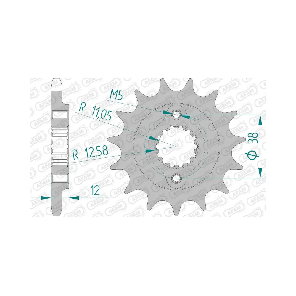657840-afam-front-sprocket-46604-2.webp Преден зъбак 525 Cagiva 900ie Grand Canyon 98-00 - Image 1