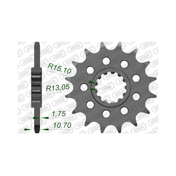 Преден зъбак 16 Зъба/ 520 Yamaha FZ8N/S Fazer 10-16, MT07/09/10, YZF R1 15-22, YZF R7 22-24