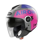 Скутерска каска Helios Up Pink Grey Gloss