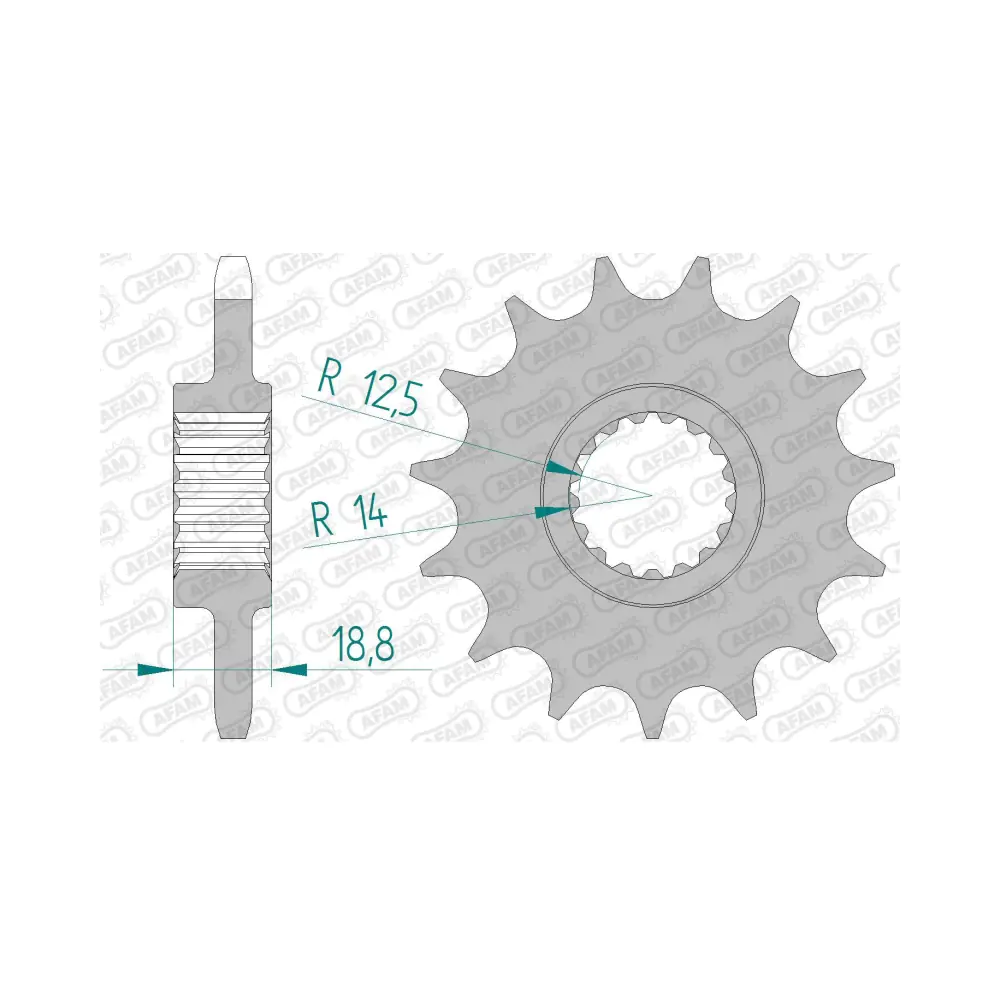 682067-afam-front-sprocket-61801-16-2.webp Преден зъбак 16 Зъба/ 525 Aprilia V4 1100 15-23, RSV4 1100 19-21, RSV4 1000 12-21 - Image 1