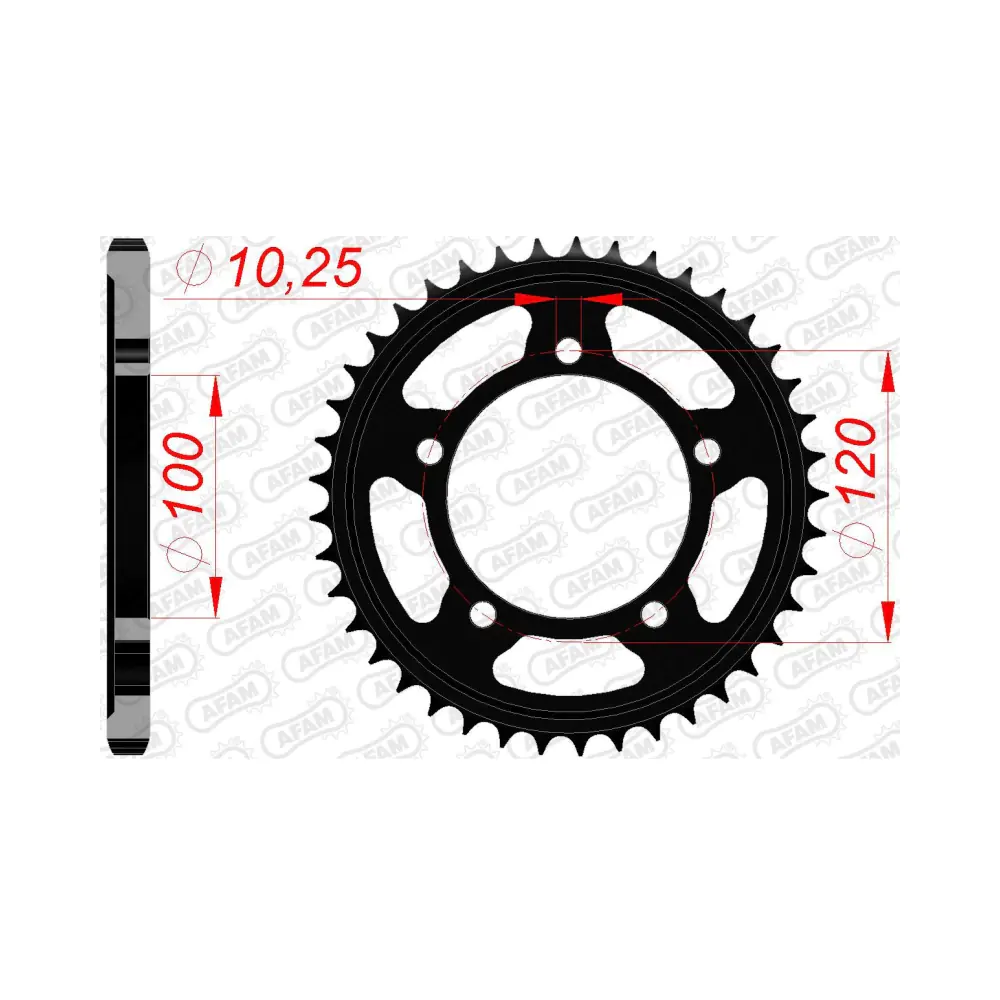 682081-afam-rear-steel-sprocket-35807-40-2.webp Заден Стоманен Зъбак 40 Зъба/ 525 Aprilia RSV4 1000RF 15-18, RSV4 1000RR 15-20, RSV4 1100RF 19-21, V41100 Tuono Factory 15-20 - Image 1
