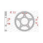 Заден Стоманен Зъбак 48 Зъба/ 530 Triumph Daytona 1200 03-08, Tiger 900 92-99, Tiger 955 99-04
