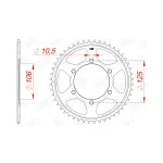 Заден Стоманен Зъбак 47 Зъба/ 525 Triumph Daytona 675 06-16, Street Triple 675 09-16, Street Triple 765 17-24, Tiger 800XC 11-20