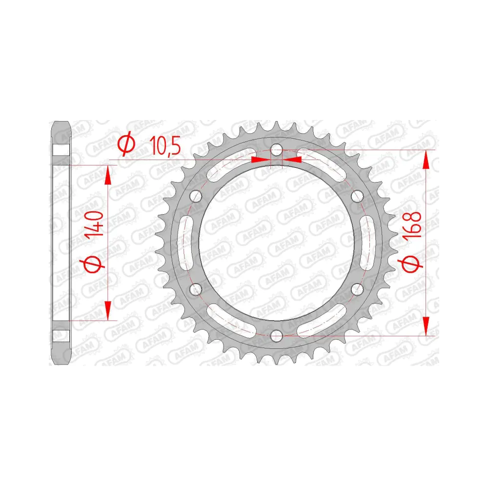 689368-afam-rear-steel-sprocket-92635-42-2.webp Заден Стоманен Зъбак 42 Зъба/ 525 BMW F650GS 06-12, F700GS 11-18, F800GS 06-18, F800R 15-20 - Image 1