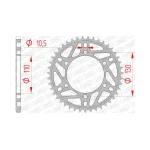 Заден Стоманен Зъбак 43 Зъба/ 520 Suzuki GSX-R1000 17-24; Yamaha MT03 16-25, YZF-R3 15-24, YZF-R6 06-20