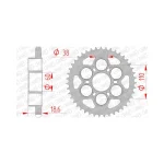 Заден стоманен зъбак 525 Ducati 1198 09-11, 1098/1098S 07-08, 1098R 08-09