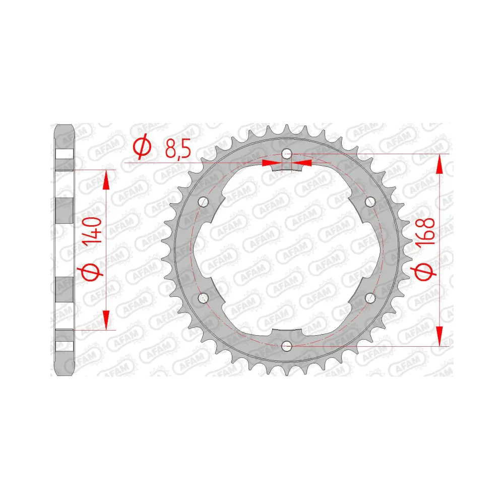 698083-afam-rear-steel-sprocket-92634-42-2.webp Заден Стоманен Зъбак 42 Зъба/ 525 BMW F650GS 06-12, F800GS 06-12 - Image 1
