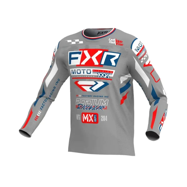 Тениска Podium Gladiator MX25 Grey White Red