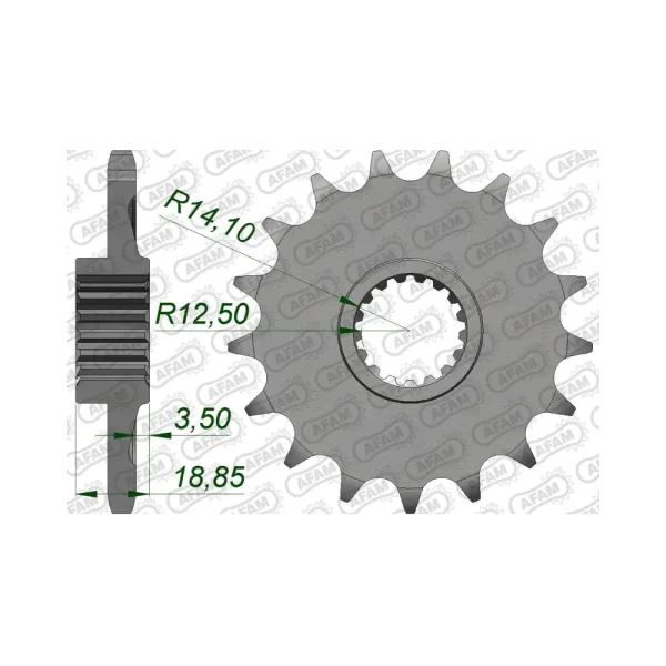 Преден зъбак 17 Зъба/ 525 BMW F750GS 17-23, F800GS 24-25, F900GS 24-25, F900R 20-25