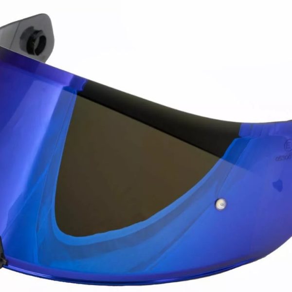 Син иридиев визьор за каска PREMIER HYPER/DEVIL BLUE CHROMED