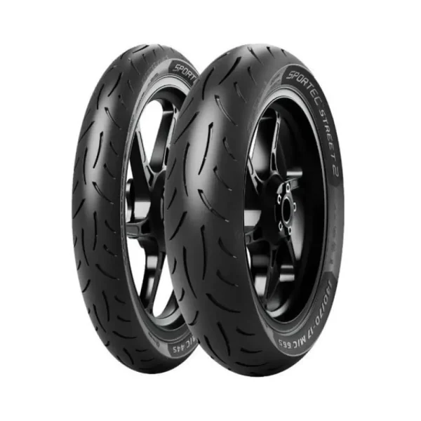 Комплект гуми Metzeler Sportec Street 2 | Предна/Задна гума Sportec Street 2 90/90-14 M/C TL 46S | Предна/Задна гума Sportec Street 2 80/80-14 M/C REINF TL 43S