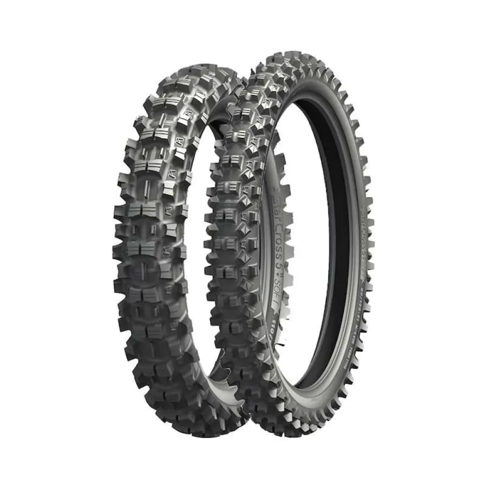 michelin-starcross-5-medium-set-tires-2-2.webp Комплект гуми Michelin Starcross 5 Medium | Предна гума Starcross 5 Medium 70/100-17 M/C 40M F TT | Задна гума Starcross 5 Medium 90/100-16 M/C 51M R TT - Image 1