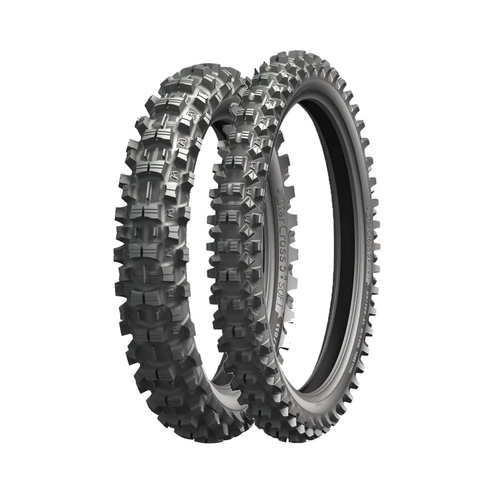 michelin-starcross-5-soft-tires-set-2-2.webp Комплект гуми Michelin Starcross 5 Soft | Предна гума Starcross 5 Soft 70/100-17 40M F TT | Задна гума Starcross 5 Soft 90/100-16 51M R TT - Image 1