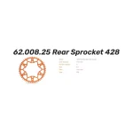 Заден алуминиев зъбак 428 KTM SX85/105; Husqvarna TC85; Gas Gas MC85 Orange - Image 3