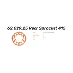Заден алуминиев зъбак 415 KTM SX50; Husqvarna TC50; Gas Gas MC50 Orange - Image 3
