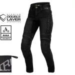 Дамски мото дънки TRILOBITE PARADO DOUBLELAYER SLIM FIT BLACK AAA(A) LEVEL 2